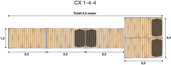 Brygga Rentukka CX 1-4-4, Landfäste Betong